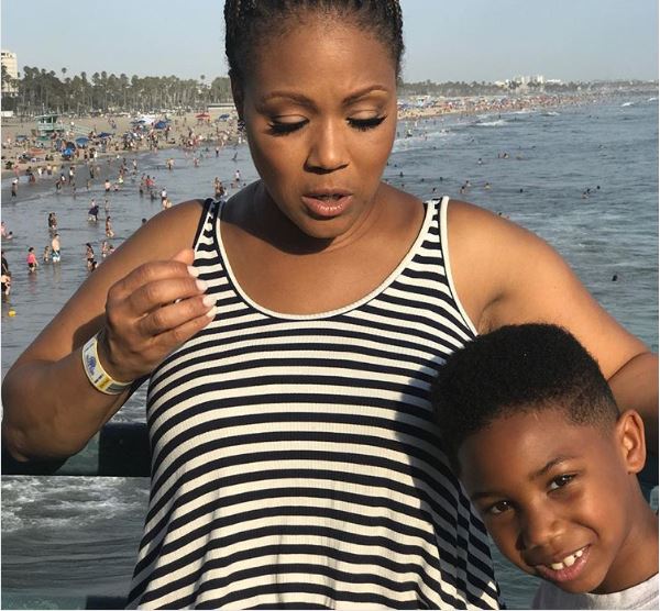 Erica Campbell with her son Warryn Campbell III
