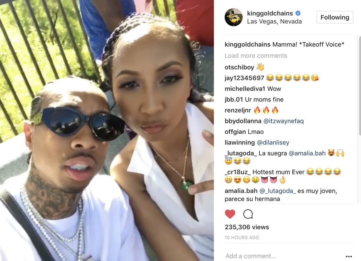 Tyga and his mother