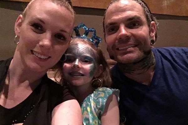 Jeff Hardy with his daughter Ruby Claire and wife Beth Britt
