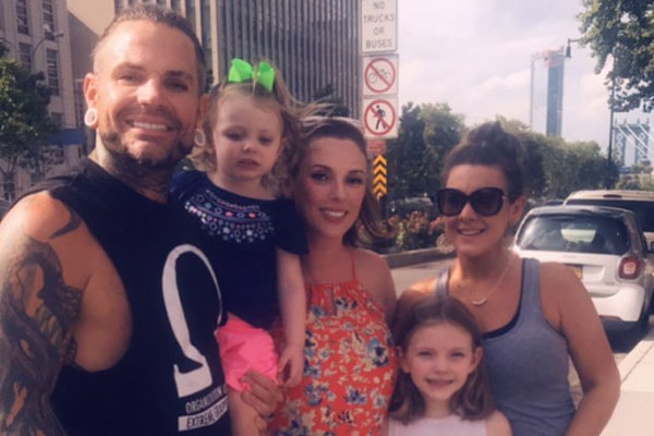 Jeff Hardy and his family with wife and daughters