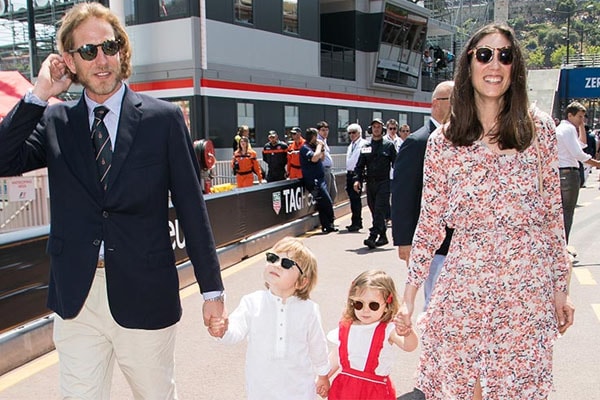 Andrea Casiraghi’s family, Alexandre and India