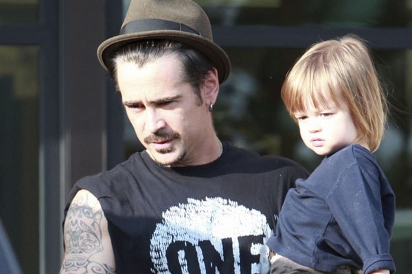 Henry Tadeusz Farrell with his father Colin Farrell