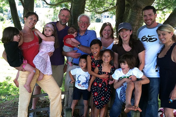 Bernie Sanders' grandchildren and children.