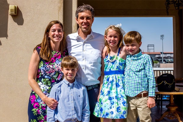 Beto O'Rourke's children with wife Amy Hoover Sanders.