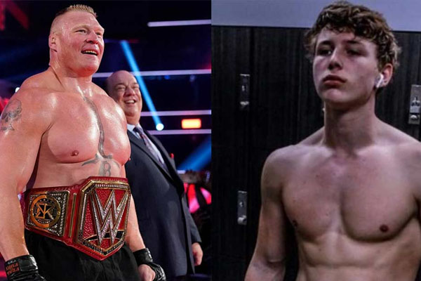 Wwe Superstar Brock Lesnar With Son Luke Lesnar Ecelebritymirror