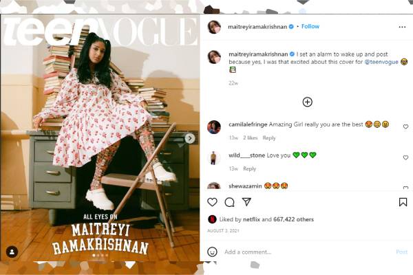 Maitreyi Ramakrishnan has done modeling Maitreyi Ramakrishnan has done modeling